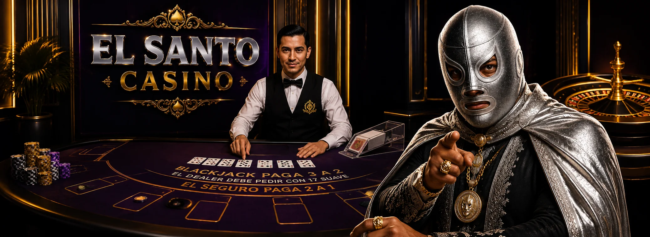Mesas en vivo de El Santo Casino con crupieres en español: ruleta, blackjack y baccarat